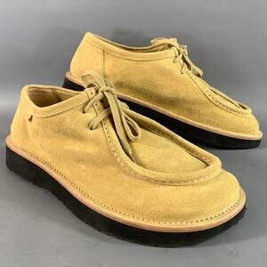LOEWE Size 12 Khaki Textured Suede Chukka Lace Up Shoes